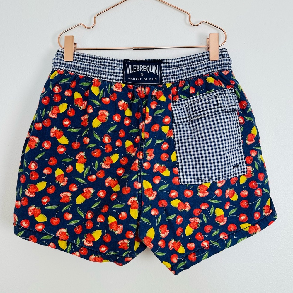 Vilebrequin boys swim trunks fruit print plaid - Picture 2 of 4